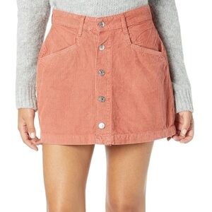 Free People Corduroy Mini Skirt Button Down